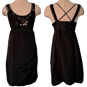 Mint Jodi Arnold Whimsygoth Gothic Embellished Silk Blend Dress Sze 8 Black NWT